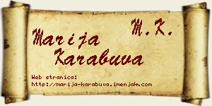 Marija Karabuva vizit kartica